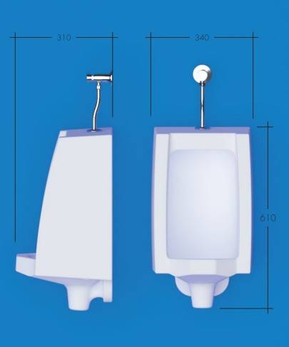 Urinol 340x610x310 NILO Bco + Kit Fix - SYON