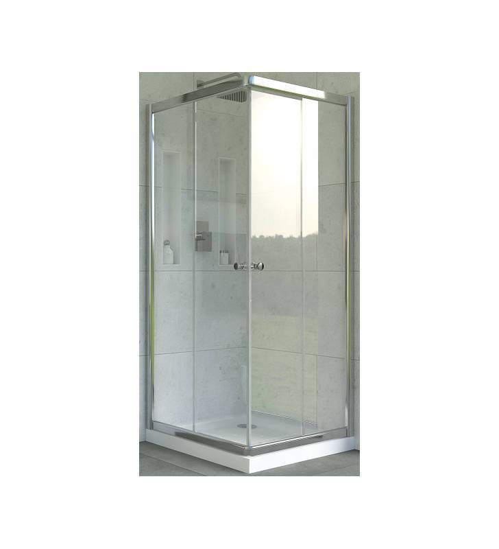 Cabine Duche S/Base 700x700x1800 Quadr Crom - AFJ