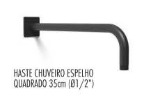 Chuveiro Haste C/Espelho Quadr 35 Preto - AFJ