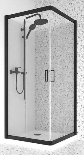 Resguardo B Duche V/6 80x185 2P(1F/1M) Preto-AFJ