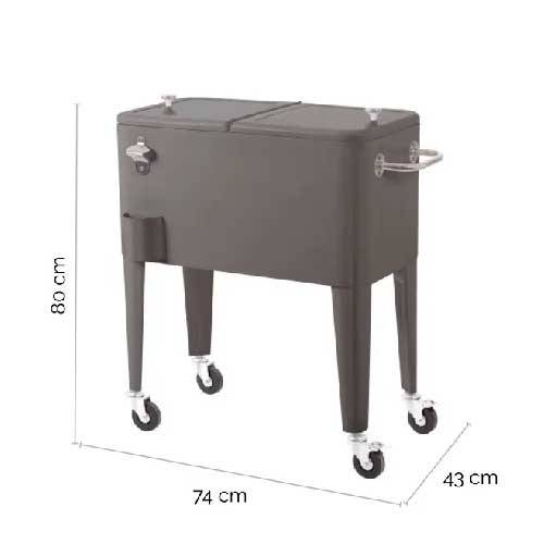 Frigorifico NEVERA VINTAGE c/rod Gris 127388-LDK
