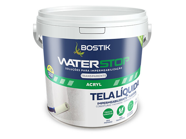 Tela Liq Acril Imperm WATERSTOP Transp 4Kg-BOSTIK