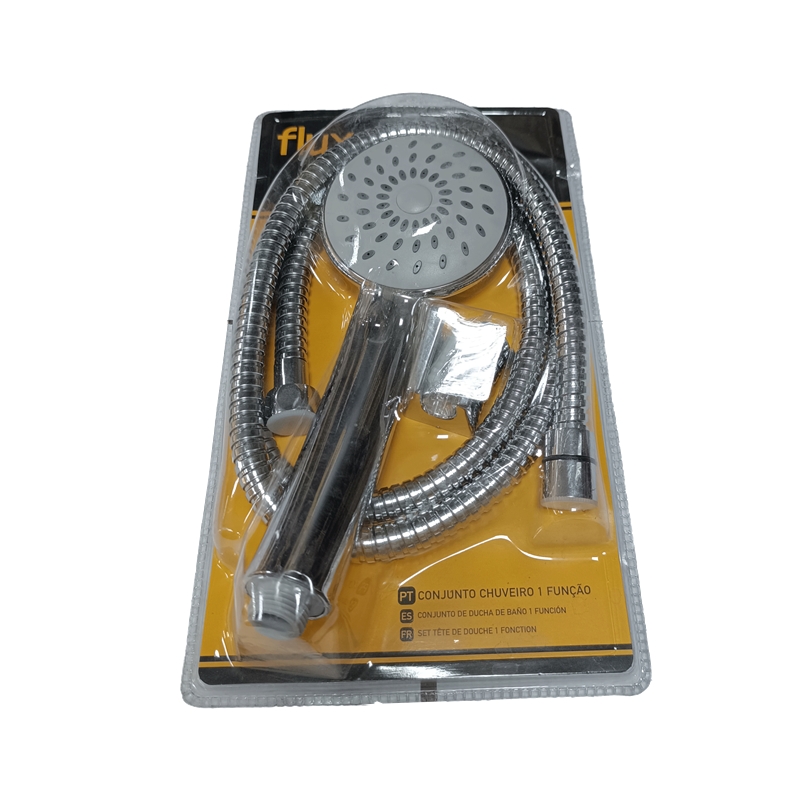 Chuveiro 1Fun+Bicha 1.5m+Sup Crom FCC1FB15S - FLUX