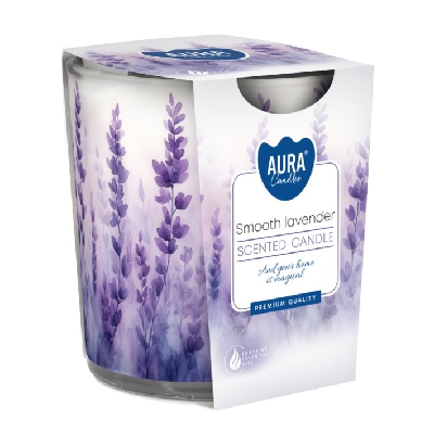 Ambientador Vela Copo Vidro 100Gr LAVANDA SUAVE - AURA