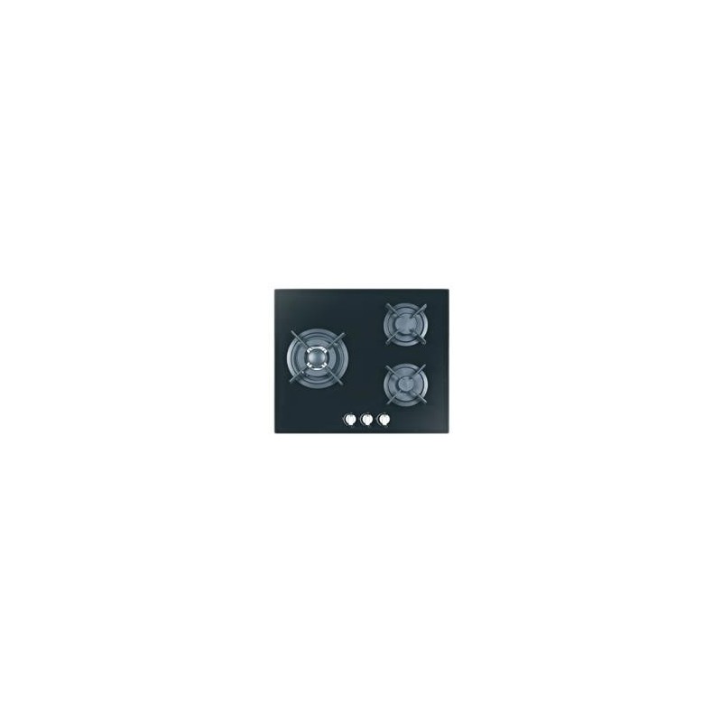 Placa Cozinha Gas 60 3Bocas Vidro Preto BVER3GWHBK-BERKLAYS