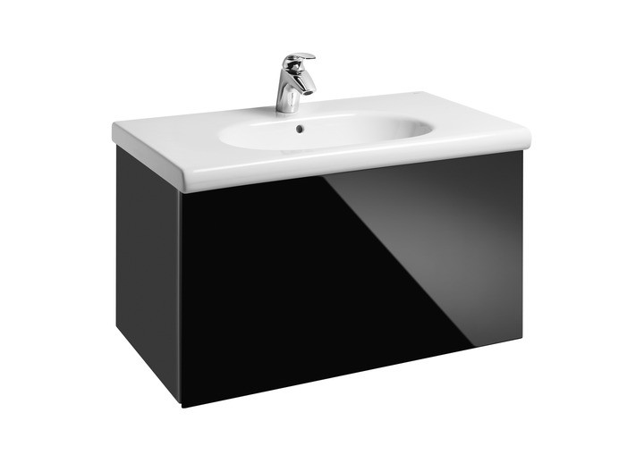 Pack Movel Susp MERIDIAN 80 Preto Brilho + Lavat MERIDIAN - ROCA