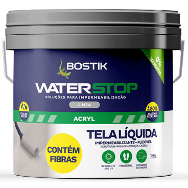 Tela Liq Fibras Imperm WATERSTOP Cinza 15Kg-BOSTIK